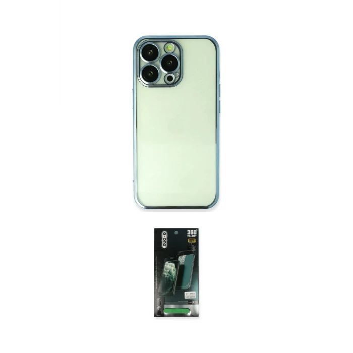 ieg™ iPhone 13 Pro Max Kılıf Vadi Minimal - Şeffaf 360 Full Body Arka Koruyucu