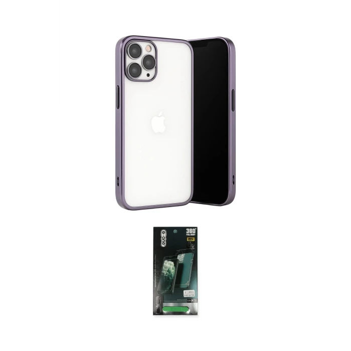 ieg™ iPhone 13 Pro Max Kılıf Vadi Minimal - Şeffaf 360 Full Body Arka Koruyucu