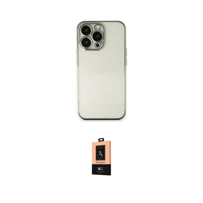 ieg™ iPhone 13 Pro Max Kılıf Vadi Minimal - Şeffaf Maxco Cam Ekran Koruyucu