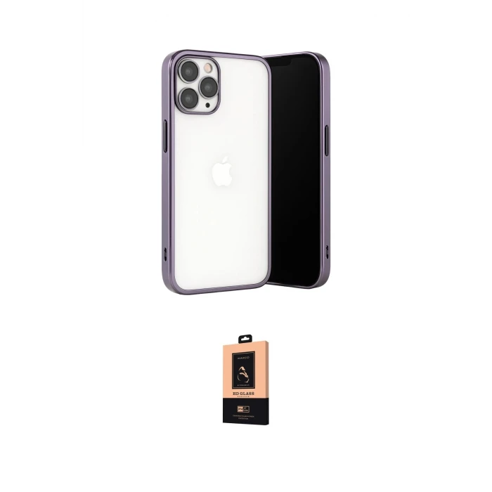 ieg™ iPhone 13 Pro Max Kılıf Vadi Minimal - Şeffaf Maxco Cam Ekran Koruyucu