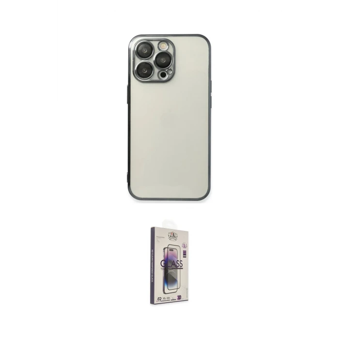 ieg™ iPhone 13 Pro Max Kılıf Vadi Minimal - Siyah Bilvis 3D Cam Ekran Koruyucu