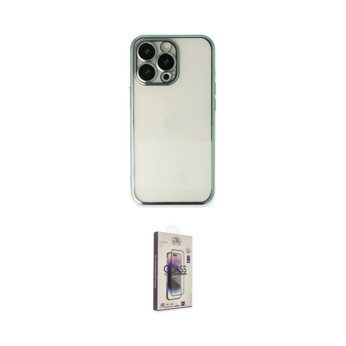 ieg™ iPhone 13 Pro Max Kılıf Vadi Minimal - Siyah Bilvis 3D Cam Ekran Koruyucu