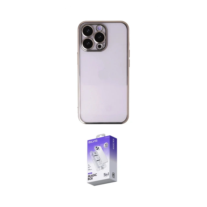 ieg™ iPhone 13 Pro Max Kılıf Vadi Minimal - Siyah Bilvis 5in1 3D Magic Cam Ekran Koruyucu