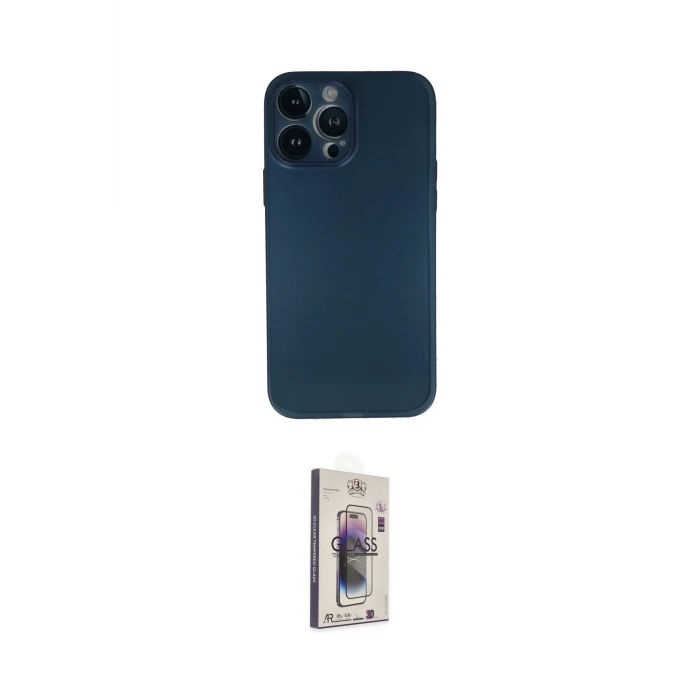 ieg™ iPhone 13 Pro Max Kılıf Yadigar Yansıma Serisi - Siyah Bilvis 3D Cam Ekran Koruyucu