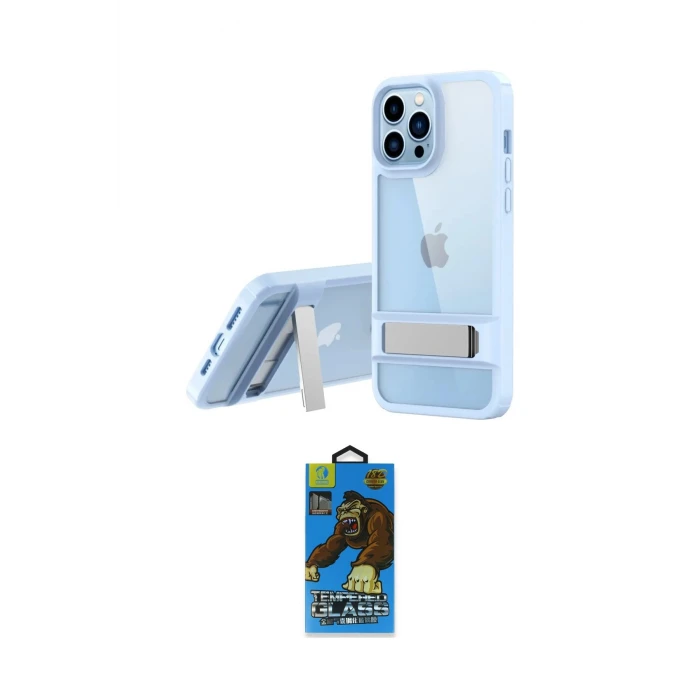 ieg™ iPhone 13 Pro Max Kılıf Yadigar Yansıma - Siyah 18D Cam Ekran Koruyucu