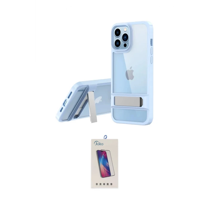 ieg™ iPhone 13 Pro Max Kılıf Yadigar Yansıma - Siyah Joko 5D Cam