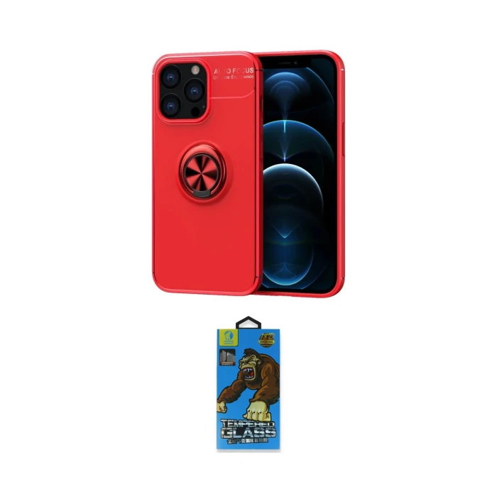 ieg™ iPhone 13 Pro Max Kılıf Yankı Form Prime - Siyah 18D Cam Ekran Koruyucu