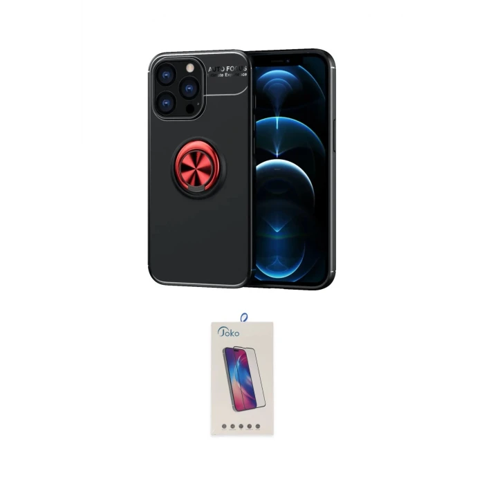 ieg™ iPhone 13 Pro Max Kılıf Yankı Form Prime - Siyah Joko 5D Cam