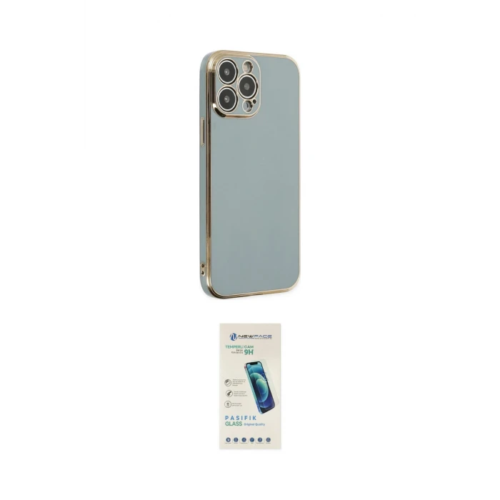 ieg™ iPhone 13 Pro Max Kılıf Yankı Serisi - Şeffaf Pasifik Cam Ekran Koruyucu