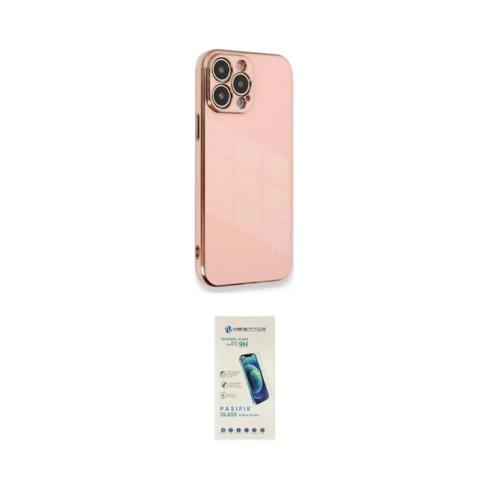ieg™ iPhone 13 Pro Max Kılıf Yankı Serisi - Şeffaf Pasifik Cam Ekran Koruyucu