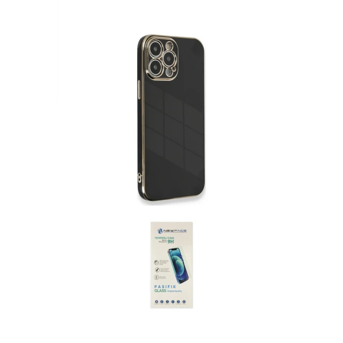 ieg™ iPhone 13 Pro Max Kılıf Yankı Serisi - Şeffaf Pasifik Cam Ekran Koruyucu