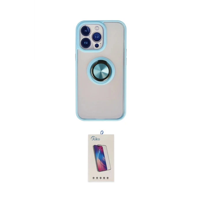 ieg™ iPhone 13 Pro Max Kılıf Yörünge Çizgi - Siyah Joko 5D Cam