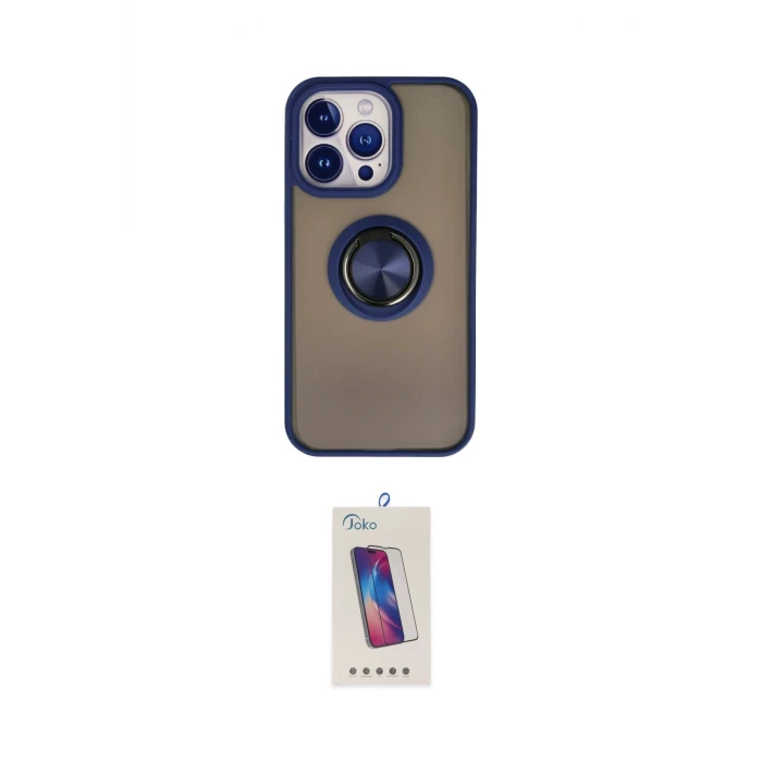 ieg™ iPhone 13 Pro Max Kılıf Yörünge Çizgi - Siyah Joko 5D Cam