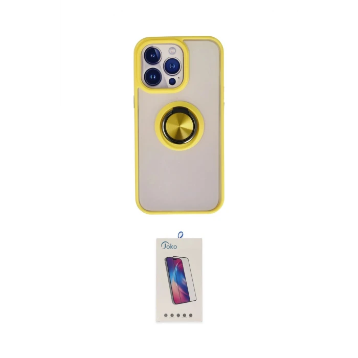 ieg™ iPhone 13 Pro Max Kılıf Yörünge Çizgi - Siyah Joko 5D Cam