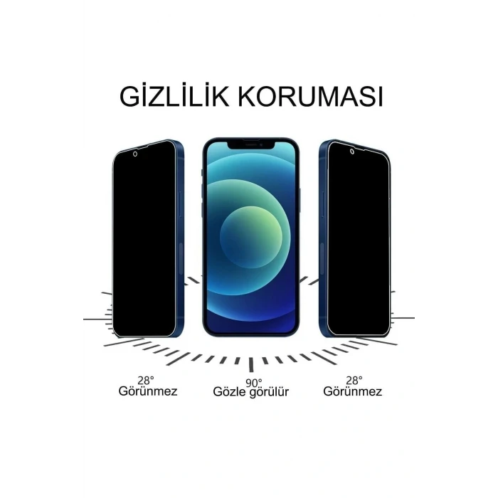 İEG® Iphone 13 Pro Max Uyumlu Hayalet Ekran Gizli Tam Kaplayan Kırılmaz Cam Seramik Ekran Koruyucu Film