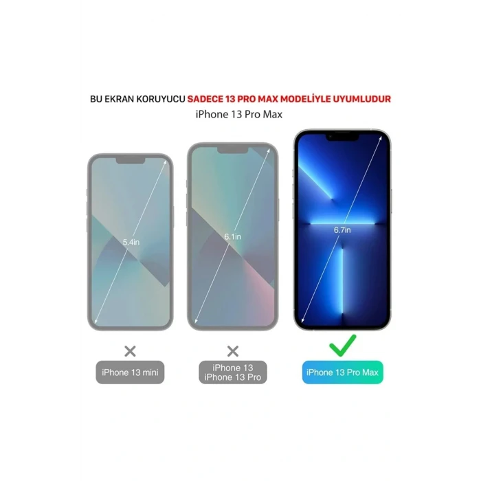 İEG® Iphone 13 Pro Max Uyumlu Premium Ekran Koruyucu 9h Sert Temperli Kırılmaz Cam Koruma Şeffaf