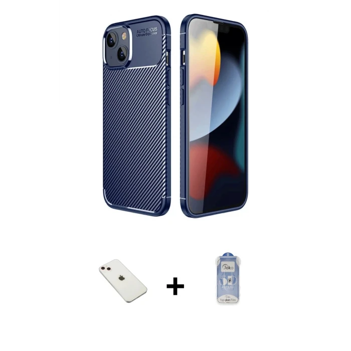 ieg™ iPhone 14 Eksen Form Prime - Siyah Joko Magic 5D Cam + Pembe Diamond Kamera Lens