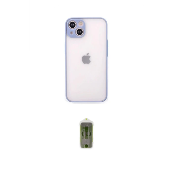 ieg™ iPhone 14 Kılıf Ahenk Çizgi Serisi - Siyah Joko Magic 5D Hayalet Cam