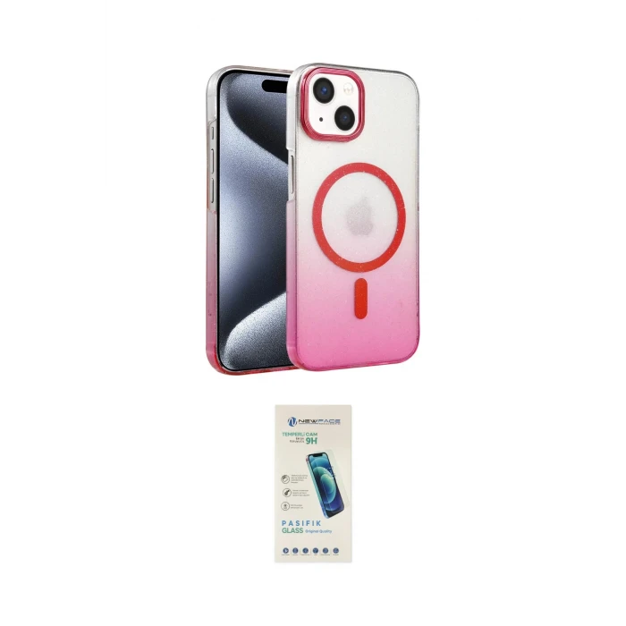 ieg™ iPhone 14 Kılıf Ahenk Doku Özel Seri - Şeffaf Pasifik Cam Ekran Koruyucu