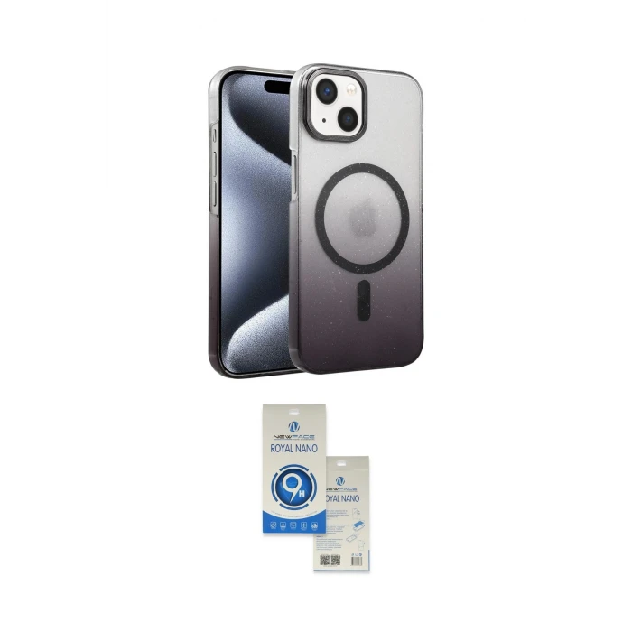 ieg™ iPhone 14 Kılıf Ahenk Doku Özel Seri - Şeffaf Royal Nano Ekran Koruyucu