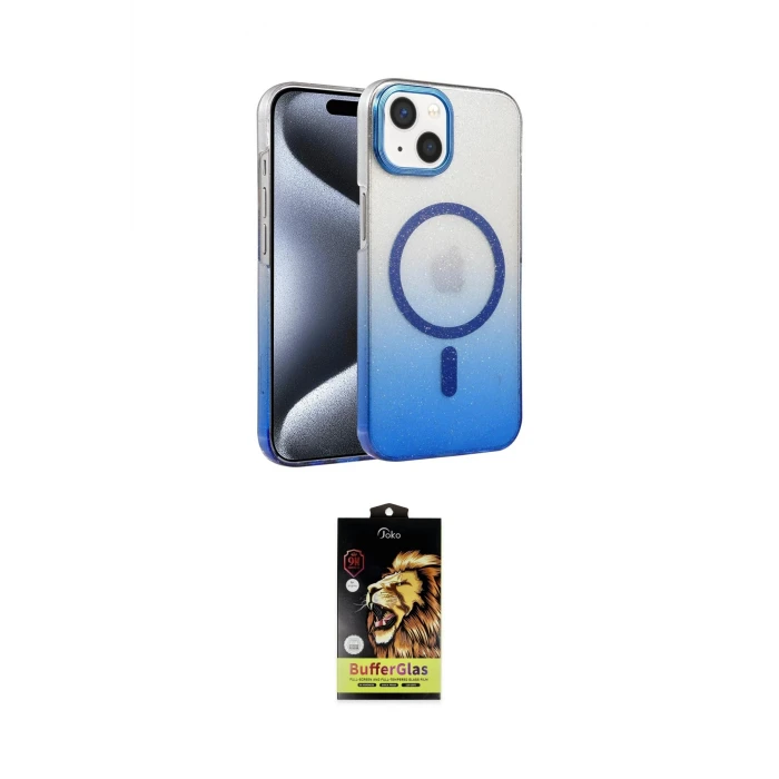 ieg™ iPhone 14 Kılıf Ahenk Doku Özel Seri - Siyah Buffer Cam Ekran Koruyucu