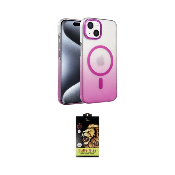 ieg™ iPhone 14 Kılıf Ahenk Doku Özel Seri - Siyah Buffer Cam Ekran Koruyucu