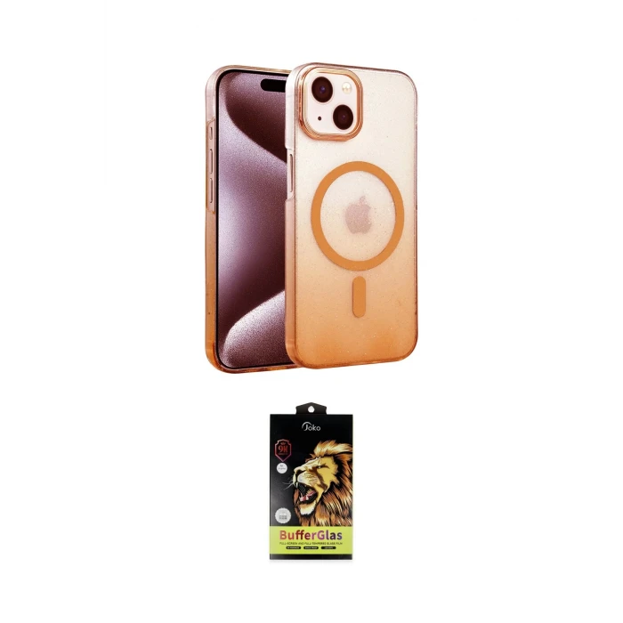 ieg™ iPhone 14 Kılıf Ahenk Doku Özel Seri - Siyah Buffer Cam Ekran Koruyucu