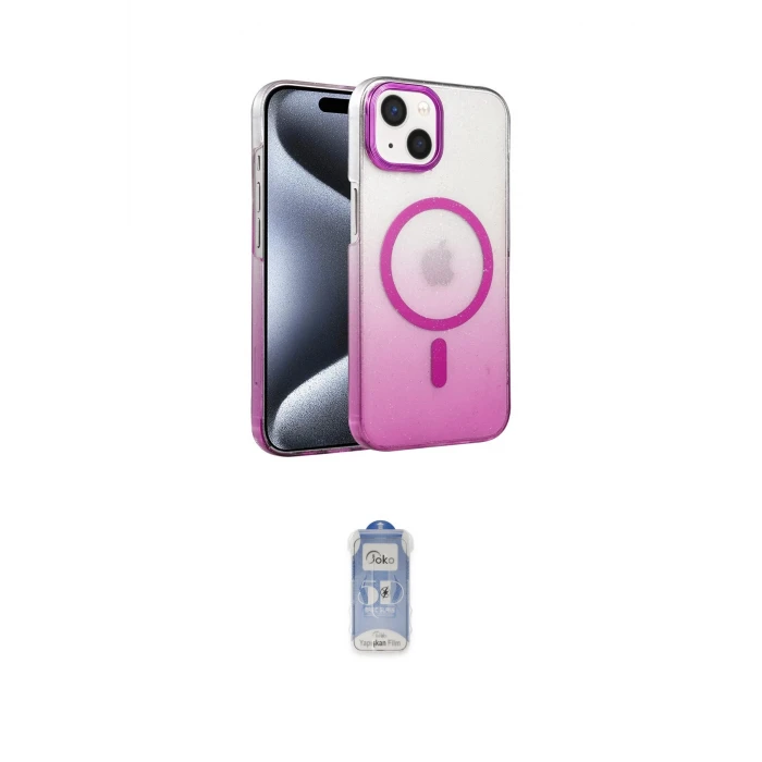 ieg™ iPhone 14 Kılıf Ahenk Doku Özel Seri - Siyah Joko Magic 5D Cam