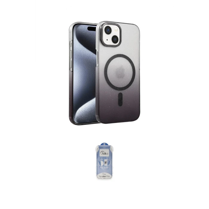 ieg™ iPhone 14 Kılıf Ahenk Doku Özel Seri - Siyah Joko Magic 5D Cam