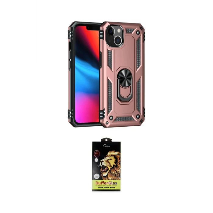 ieg™ iPhone 14 Kılıf Ahenk Klasik Koleksiyonu - Siyah Buffer Cam Ekran Koruyucu