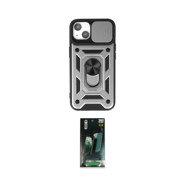 ieg™ iPhone 14 Kılıf Ahenk Klasik - Şeffaf 360 Full Body Arka Koruyucu