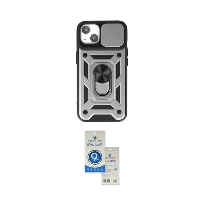 ieg™ iPhone 14 Kılıf Ahenk Klasik - Şeffaf Royal Nano Ekran Koruyucu