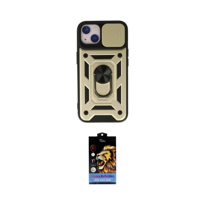 ieg™ iPhone 14 Kılıf Ahenk Klasik - Siyah Buffer Hayalet Cam Ekran Koruyucu