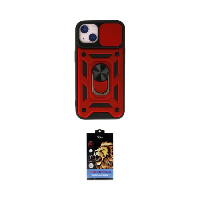 ieg™ iPhone 14 Kılıf Ahenk Klasik - Siyah Buffer Hayalet Cam Ekran Koruyucu