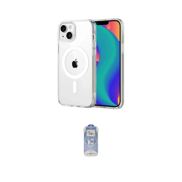 ieg™ iPhone 14 Kılıf Ahenk Minimal Serisi - Siyah Joko Magic 5D Cam