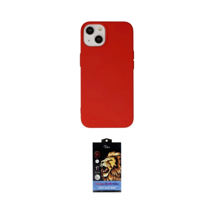 ieg™ iPhone 14 Kılıf Ahenk Serisi - Siyah Buffer Hayalet Cam Ekran Koruyucu