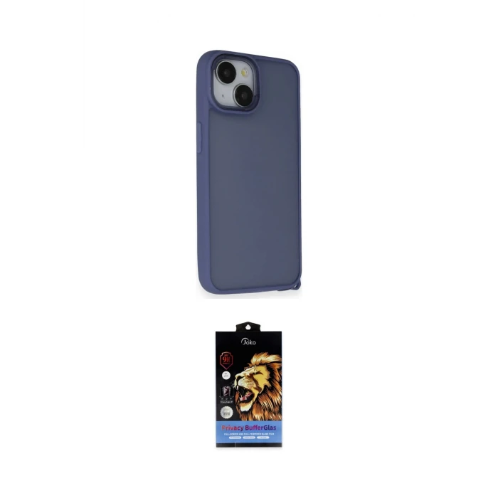 ieg™ iPhone 14 Kılıf Atlas Form - Siyah Buffer Hayalet Cam Ekran Koruyucu