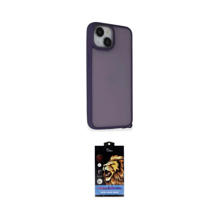 ieg™ iPhone 14 Kılıf Atlas Form - Siyah Buffer Hayalet Cam Ekran Koruyucu