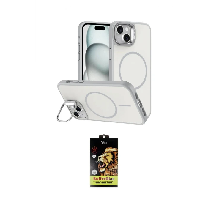 ieg™ iPhone 14 Kılıf Çekirdek Klasik - Siyah Buffer Cam Ekran Koruyucu