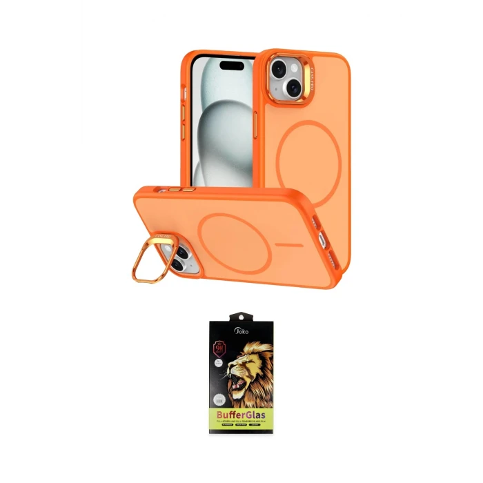 ieg™ iPhone 14 Kılıf Çekirdek Klasik - Siyah Buffer Cam Ekran Koruyucu