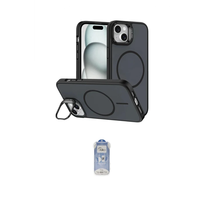 ieg™ iPhone 14 Kılıf Çekirdek Klasik - Siyah Joko Magic 5D Cam