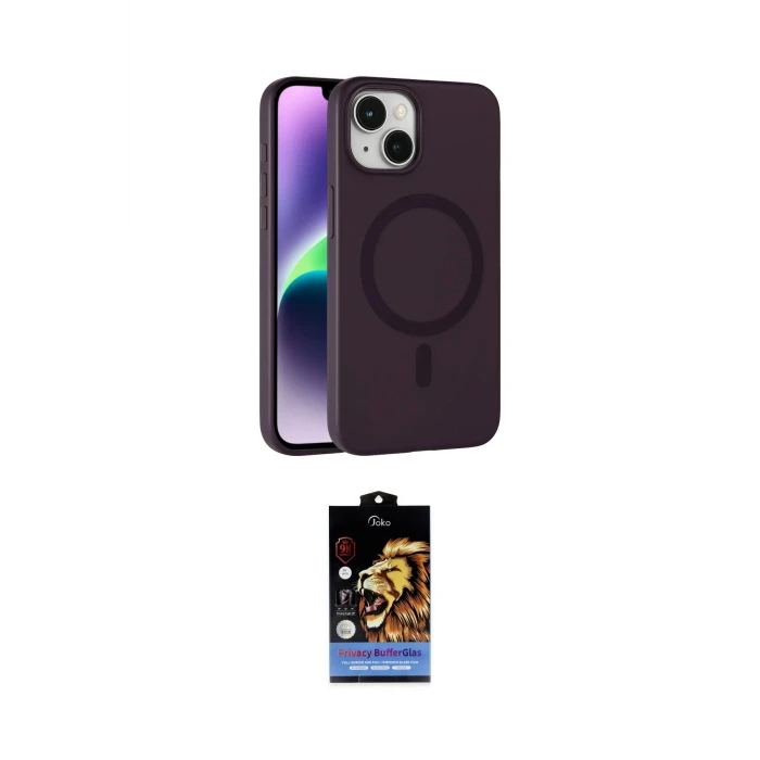 ieg™ iPhone 14 Kılıf Çekirdek Modern Prime - Siyah Buffer Hayalet Cam Ekran Koruyucu