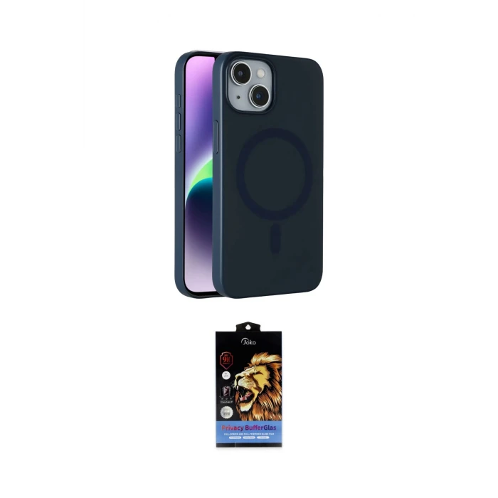 ieg™ iPhone 14 Kılıf Çekirdek Modern Prime - Siyah Buffer Hayalet Cam Ekran Koruyucu