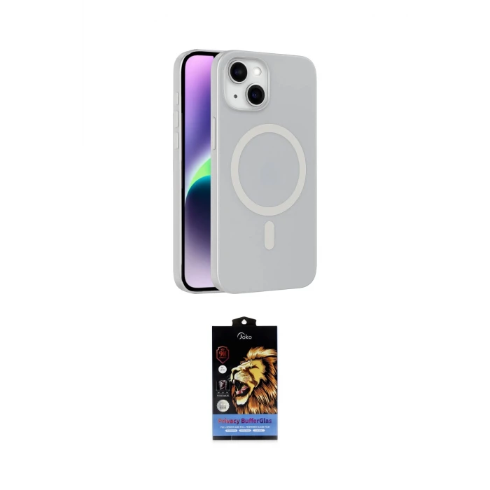 ieg™ iPhone 14 Kılıf Çekirdek Modern Prime - Siyah Buffer Hayalet Cam Ekran Koruyucu
