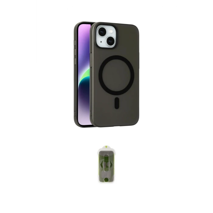 ieg™ iPhone 14 Kılıf Çekirdek Modern Prime - Siyah Joko Magic 5D Hayalet Cam