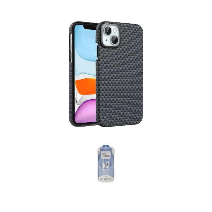 ieg™ iPhone 14 Kılıf Doruk Serisi - Siyah Joko Magic 5D Cam
