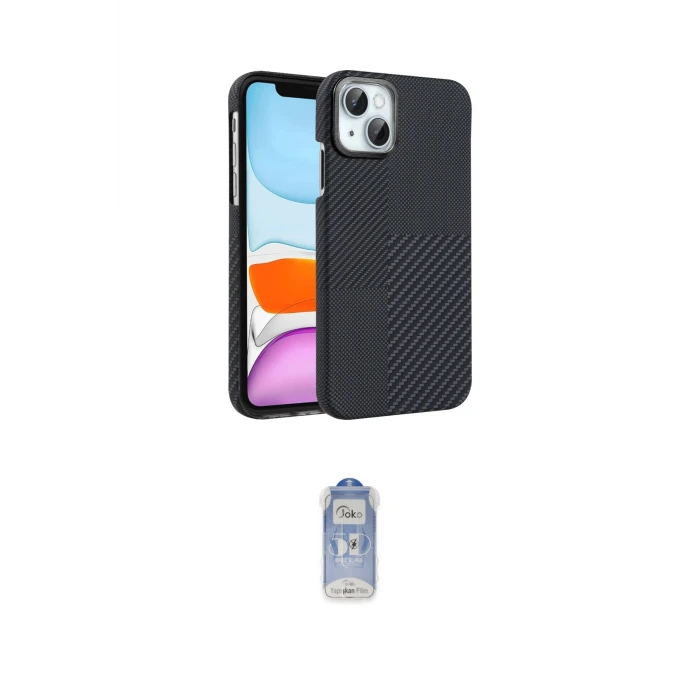 ieg™ iPhone 14 Kılıf Doruk Serisi - Siyah Joko Magic 5D Cam