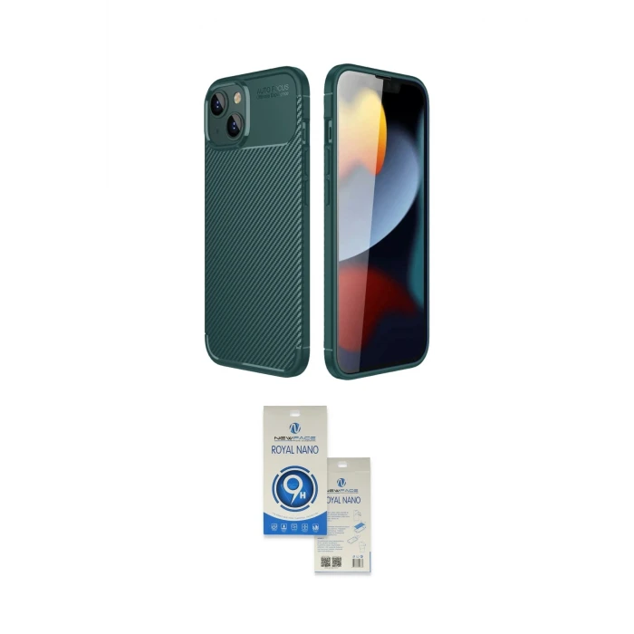 ieg™ iPhone 14 Kılıf Eksen Form Prime - Şeffaf Royal Nano Ekran Koruyucu