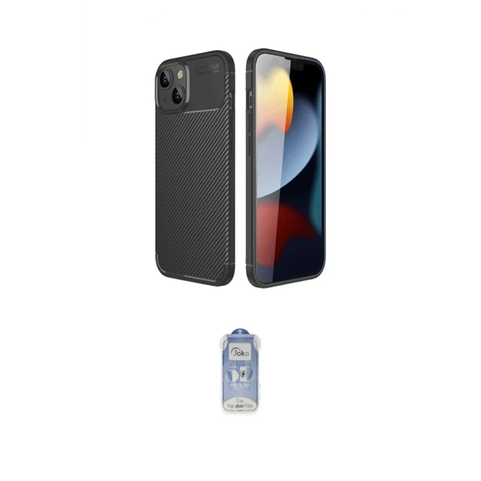 ieg™ iPhone 14 Kılıf Eksen Form Prime - Siyah Joko Magic 5D Cam