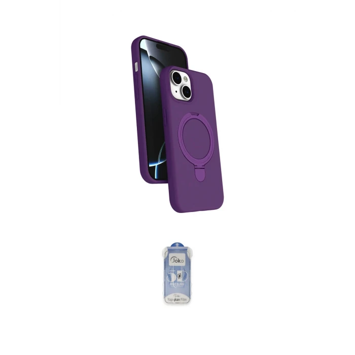 ieg™ iPhone 14 Kılıf İz Işık Koleksiyonu - Siyah Joko Magic 5D Cam